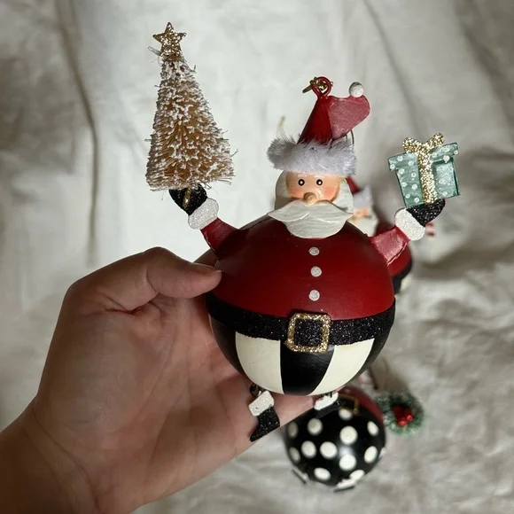 Mackenzie Childs Santa Ornaments - Picture 3 of 4